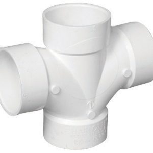 Charlotte Pipe Schedule 40 1-1/2 in. Hub X 1-1/2 in. D Hub PVC Double Sanitary Tee