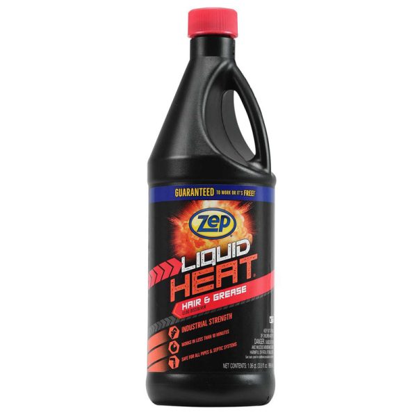 Zep Heat Liquid Hair & Grease Clog Remover 33.8 oz