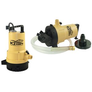 K2 Pumps 1/4 HP 1600 gph Thermoplastic Switchless Switch Dual Suction AC Utility Pump