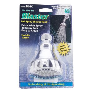 Whedon Blaster Chrome Plastic 1 settings Showerhead 2.5 gpm