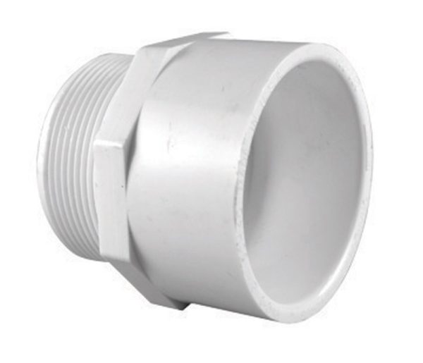 Charlotte Pipe Schedule 40 3 in. MPT X 3 in. D Slip PVC Adapter