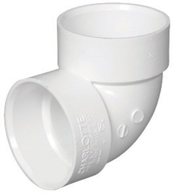 Charlotte Pipe Schedule 40 3 in. Hub X 3 in. D Hub PVC Elbow