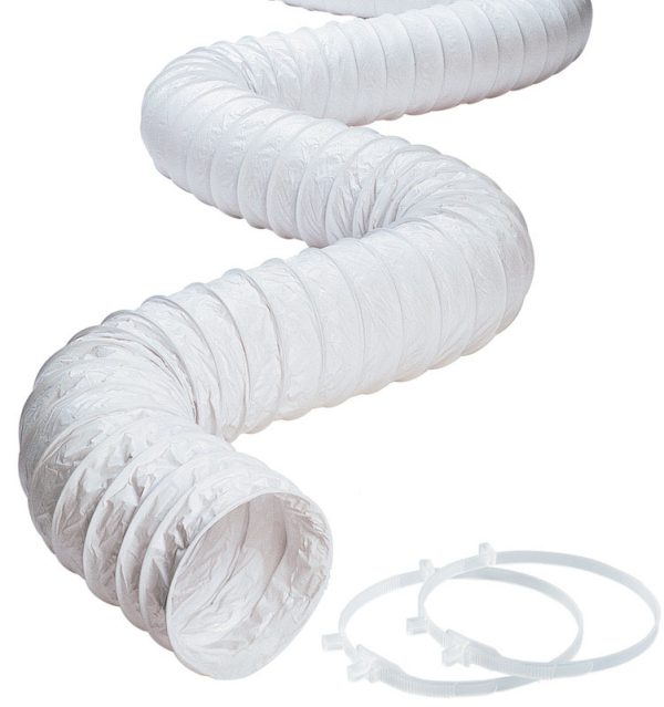 Deflect-O 8 ft. L X 3 in. D White Vinyl Hose