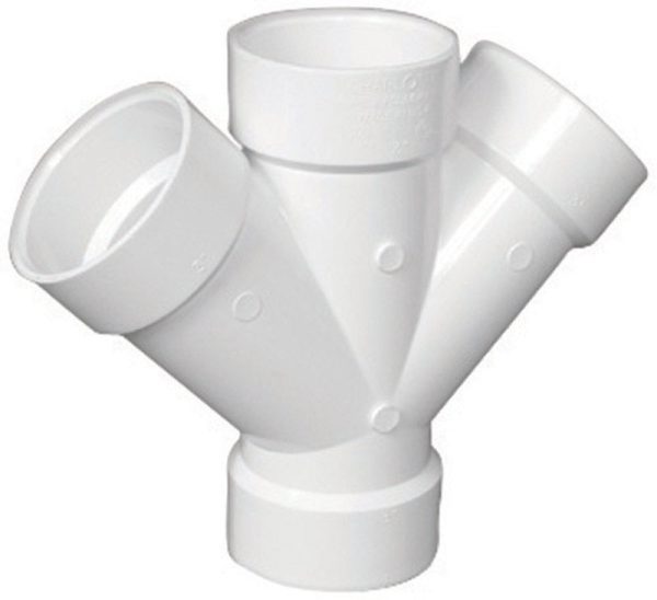 Charlotte Pipe Schedule 40 2 in. Hub X 2 in. D Hub PVC Double Wye