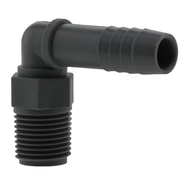 Boshart Industries 1/2 in. Insert in. X 1/2 in. D MPT Polypropylene 90 Degree Elbow