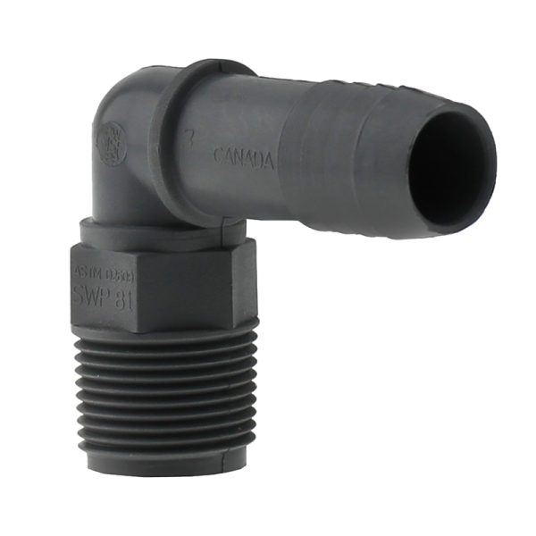 Boshart Industries 3/4 in. Insert in. X 3/4 in. D MPT Polypropylene 90 Degree Elbow