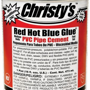 Christy's Red Hot Blue Glue Blue Cement For PVC 16 oz
