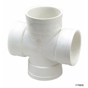 NDS Schedule 35 4 in. Hub each X 4 in. D Hub PVC Cross Tee