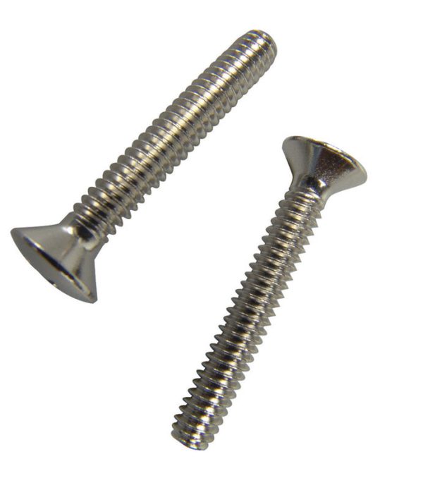 Danco No. 1/4-20 X 1-1/2 in. L Slotted Oval Head Chrome-Plated Brass Overflow Plate Screw