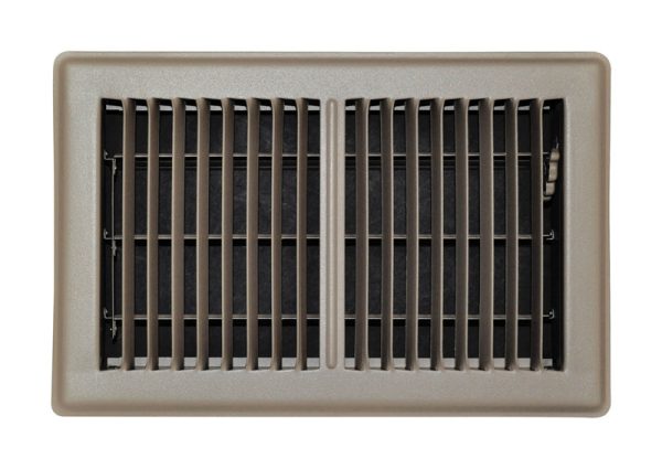 Tru Aire 6 in. H X 10 in. W 2-Way Powder Coat Brown Steel Floor Register