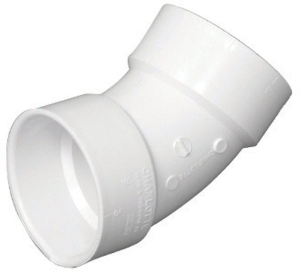 Charlotte Pipe Schedule 40 6 in. Hub X 6 in. D Hub PVC 45 Degree Elbow