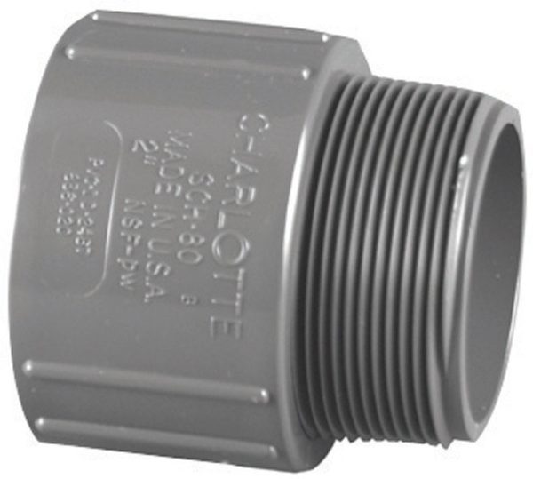Charlotte Pipe Schedule 80 2 in. Slip X 2 in. D MPT PVC Pipe Adapter
