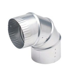 Deflect-O 4 in. L X 4 in. D Silver Aluminum Vent Elbow
