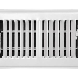 Tru Aire 4 in. H X 8 in. W 2-Way Powder Coat White Steel Floor Register