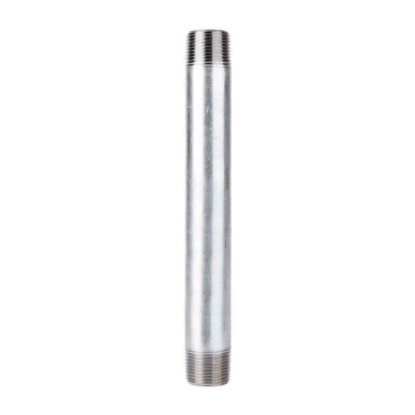 STZ Industries 1-1/4 in. MIP each X 1-1/4 in. D MIP in. Galvanized Steel 10 in. L Nipple