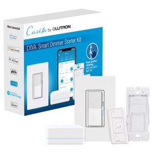 Lutron Caseta Diva White 150 W Smart Dimmer Switch w/Remote Control 1 pk