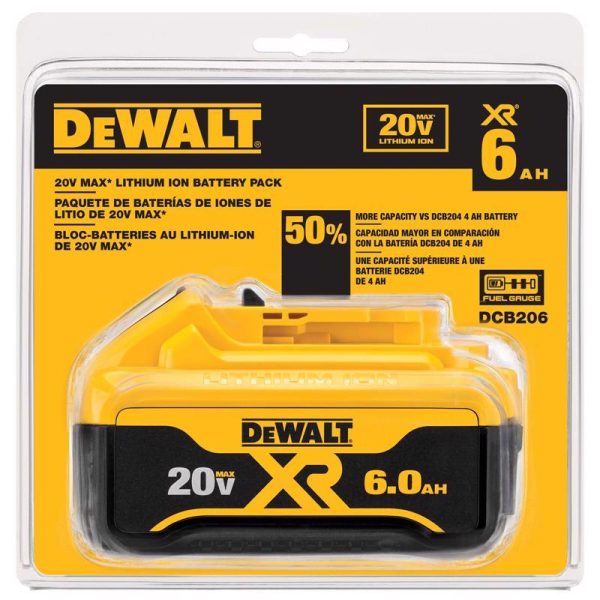 DeWalt 20V Max 20 V 6 Ah Lithium-Ion Battery Pack 1 pc