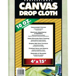 Premier GlobalGuard 4 ft. W X 15 ft. L 10 oz Professional Grade Canvas Drop Cloth 1 pk
