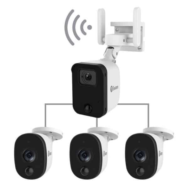 Swann Fourtify Plug-in Indoor and Outdoor Black/White Wi-Fi Security Camera