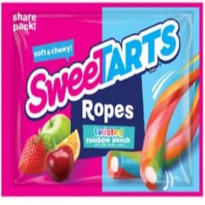 Sweetarts Soft and Chewy Ropes Twisted Rainbow Punch Candy 3.5 oz