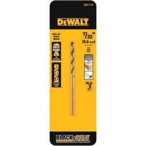 DeWalt Black & Gold 7/32 in. X 3-3/4 in. L High Carbon Steel Drill Bit 1 pc