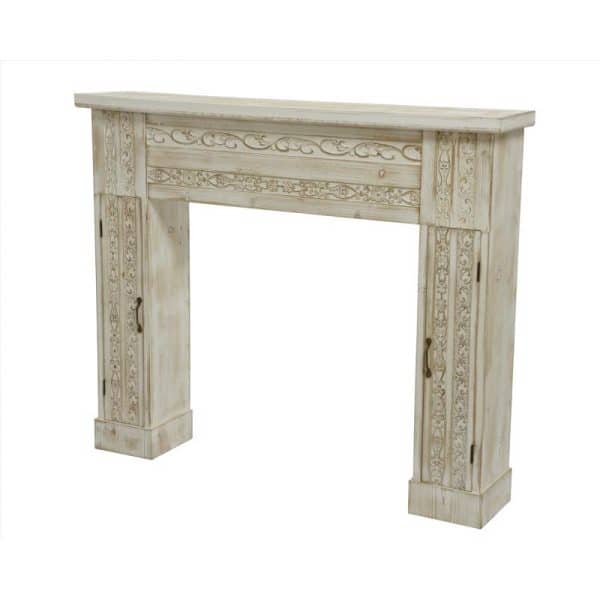 Decoris Beige Fireplace Indoor Christmas Decor 25.6 in.