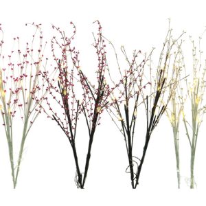 Decoris LED Assorted Berry Branch Indoor Christmas Decor 29.53 in.