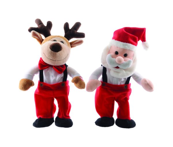 Decoris Red/White Dancing Reindeer or Santa Indoor Christmas Decor 12.6 in.