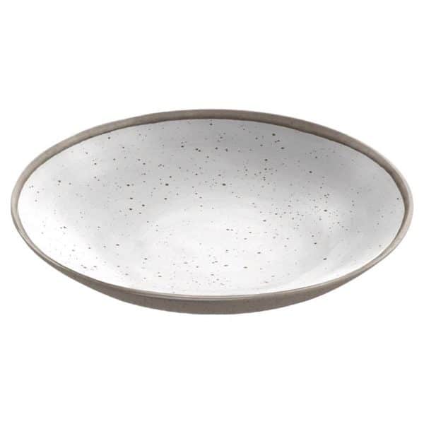 Tarhong Gray/White Melamine Kiln Low Bowl 1 each