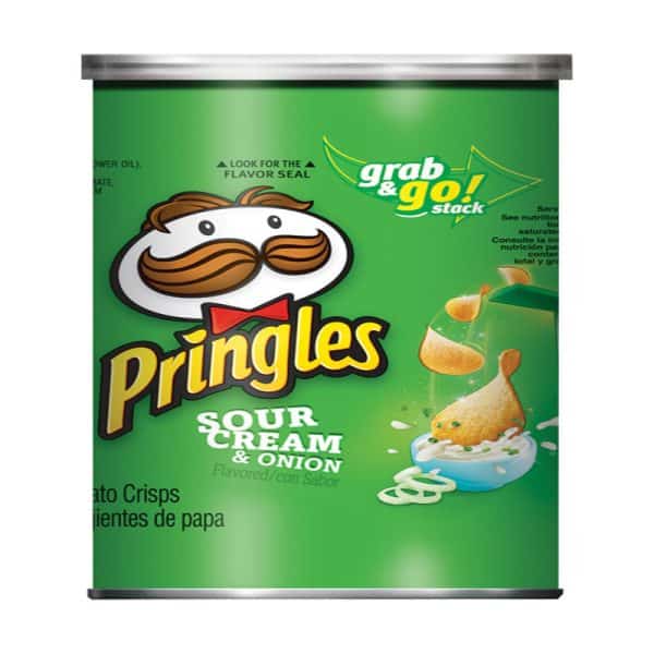 Pringles Sour Cream & Onion Chips 2.5 oz Can