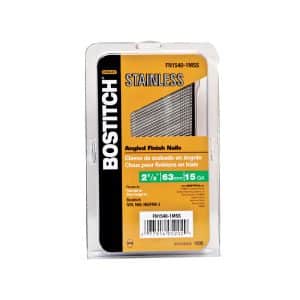 Bostitch 2-1/2 in. 15 Ga. Angled Strip Stainless Steel Finish Nails 1,000 pk