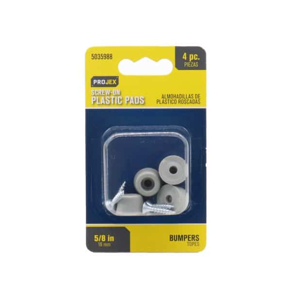 Projex Plastic Bumper Pad Gray Round 5/8 in. W 4 pk