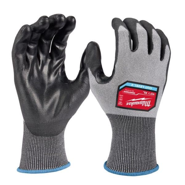 Milwaukee Unisex Indoor/Outdoor Dipped Gloves Black/Gray XL 1 pair