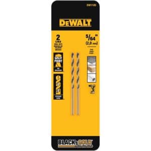 DeWalt Black & Gold 5/64 in. X 2.25 in. L High Speed Steel Drill Bit 2 pc