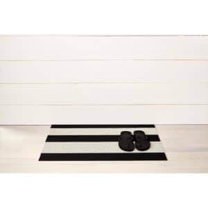 Chilewich 28 in. L X 18 in. W Black/White Bold Stripe Polyester/Vinyl Door Mat