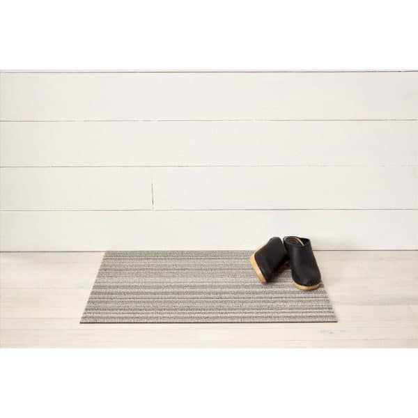 Chilewich 28 in. L X 18 in. W Gray/White Skinny Stripe Polyester/Vinyl Door Mat