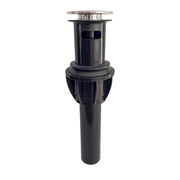 Keeney 1-1/4 in. Brushed Nickel Plastic Push Button Drain with Overflow